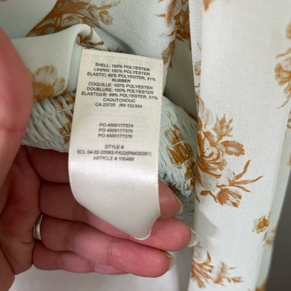 Artizia Wilfred Blue Floral Wrap Wistful Cropped Balloon Long Sleeves Blouse XL - Picture 5 of 6